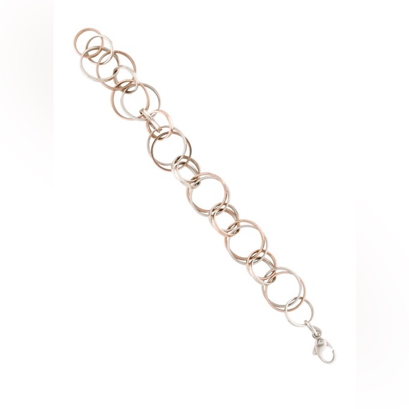 Tiffany & Co. 1837 Rubedo Silver Interlocking Circles Bracelet with pouch + box - Picture 9 of 10